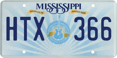 MS license plate HTX366