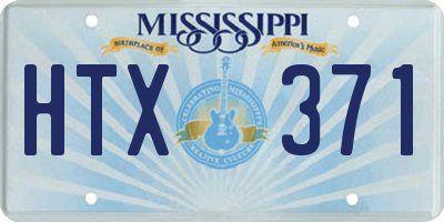 MS license plate HTX371