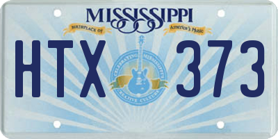 MS license plate HTX373