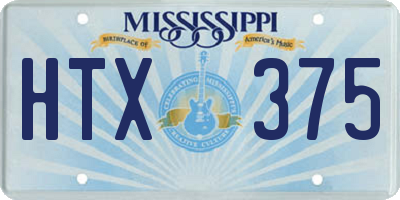 MS license plate HTX375