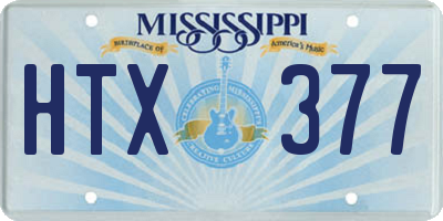 MS license plate HTX377