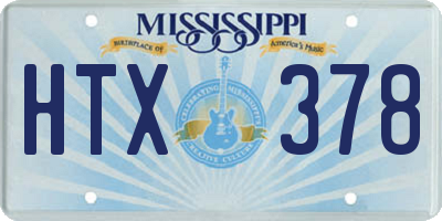 MS license plate HTX378