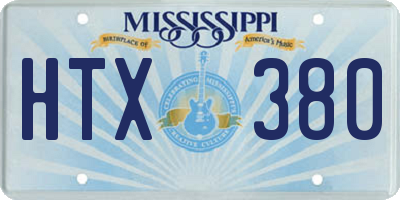 MS license plate HTX380