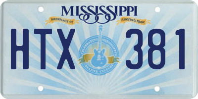 MS license plate HTX381