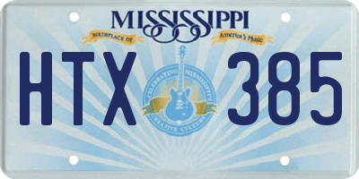 MS license plate HTX385