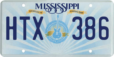 MS license plate HTX386