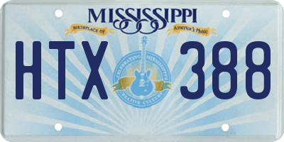 MS license plate HTX388