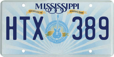 MS license plate HTX389