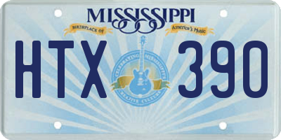 MS license plate HTX390