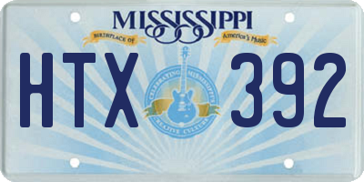 MS license plate HTX392