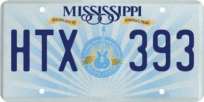 MS license plate HTX393
