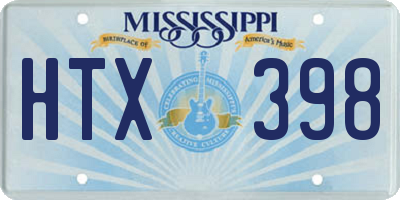 MS license plate HTX398