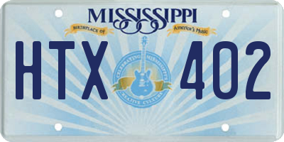 MS license plate HTX402