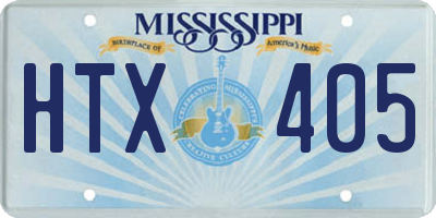 MS license plate HTX405