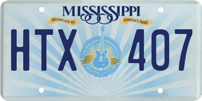 MS license plate HTX407