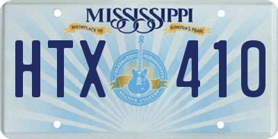 MS license plate HTX410
