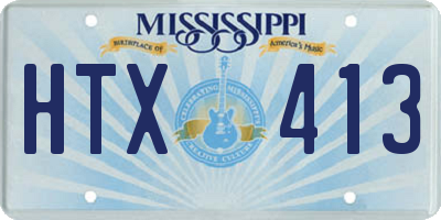 MS license plate HTX413