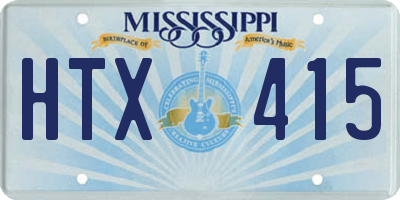 MS license plate HTX415