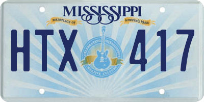 MS license plate HTX417