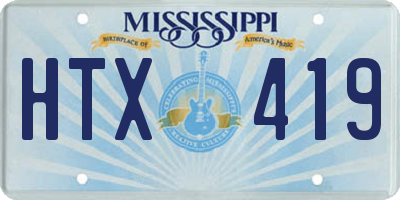 MS license plate HTX419
