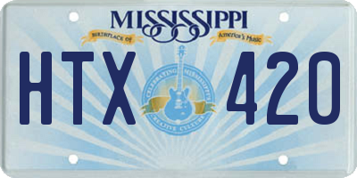 MS license plate HTX420