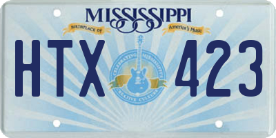 MS license plate HTX423