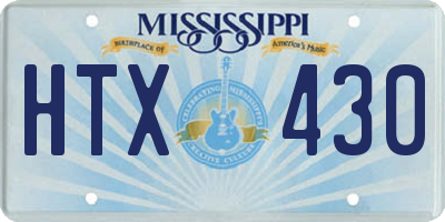 MS license plate HTX430