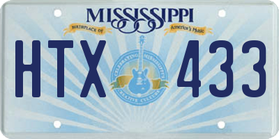 MS license plate HTX433