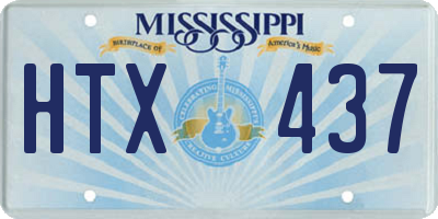 MS license plate HTX437
