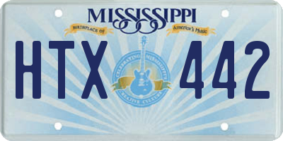 MS license plate HTX442