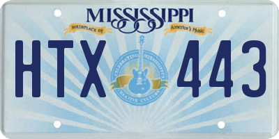 MS license plate HTX443