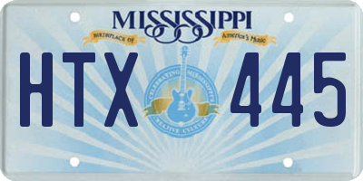 MS license plate HTX445