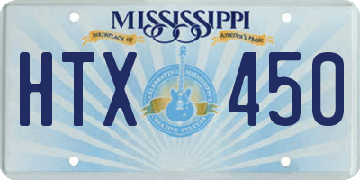 MS license plate HTX450