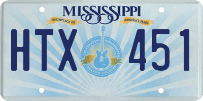 MS license plate HTX451