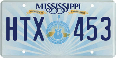 MS license plate HTX453