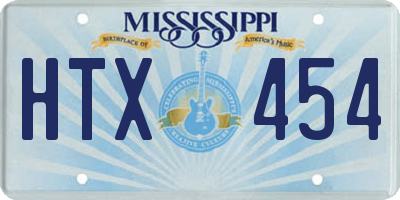 MS license plate HTX454