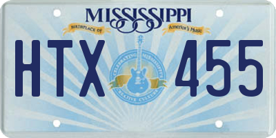 MS license plate HTX455