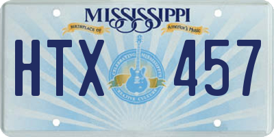 MS license plate HTX457