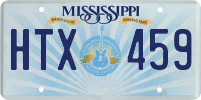 MS license plate HTX459