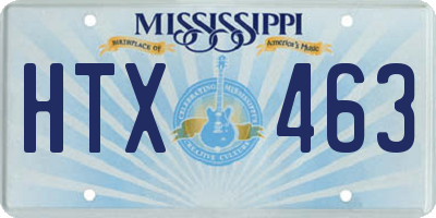 MS license plate HTX463