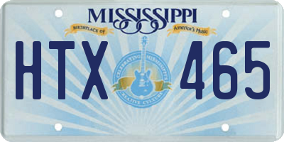 MS license plate HTX465