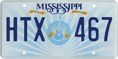 MS license plate HTX467