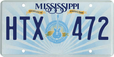 MS license plate HTX472