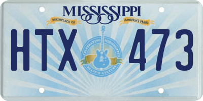 MS license plate HTX473