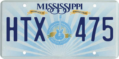 MS license plate HTX475