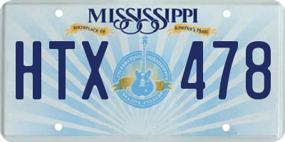 MS license plate HTX478