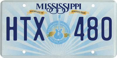 MS license plate HTX480