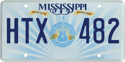 MS license plate HTX482