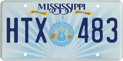 MS license plate HTX483