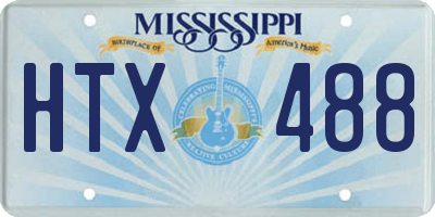 MS license plate HTX488